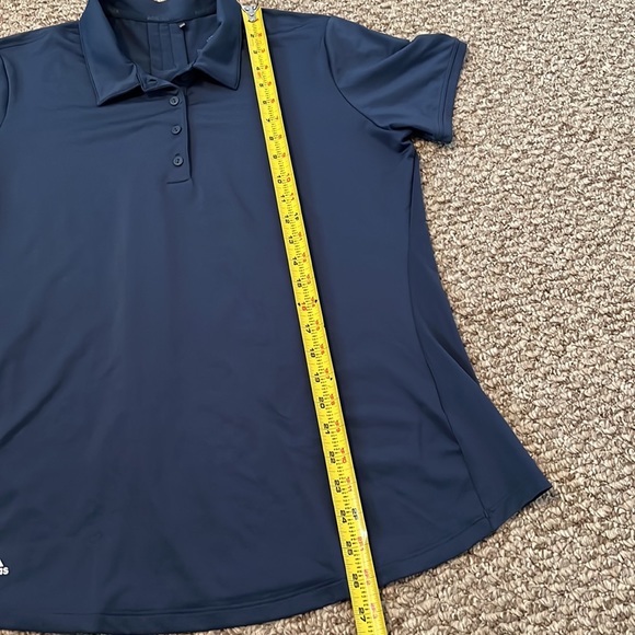 Women’s Adidas PrimeGreen Golf Polo Navy Blue Short Sleeve Shirt Top - Picture 9 of 10